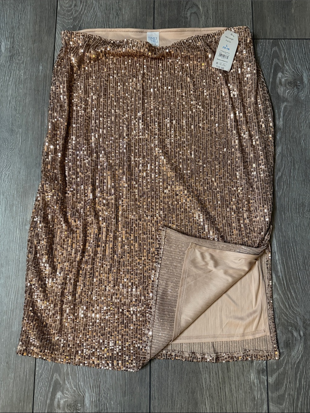 Time and Tru Gold Sequin Pencil Skirt - Picture 3 of 3